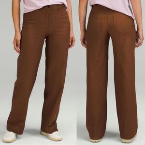Lululemon City Sleek Wide Leg Brown Trousers Pants Womens Size 28 Style LW5ENJS